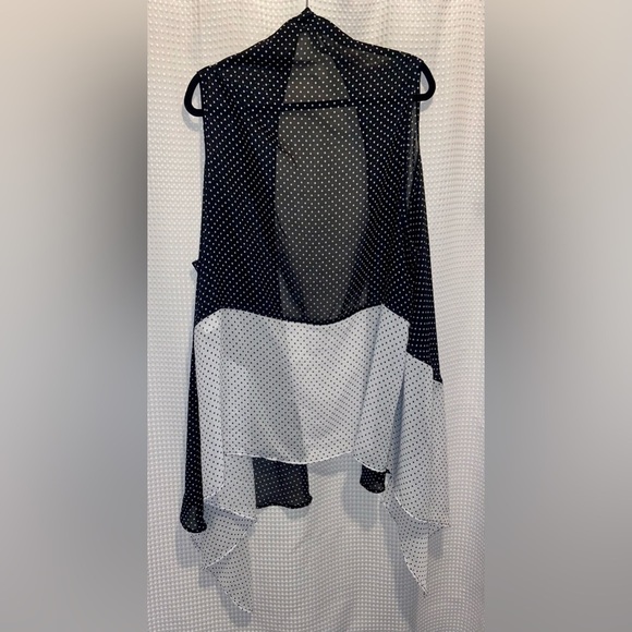 Women’s Collection Michel Studio black & white sheer sleeveless cardigan size 24 - Picture 6 of 6
